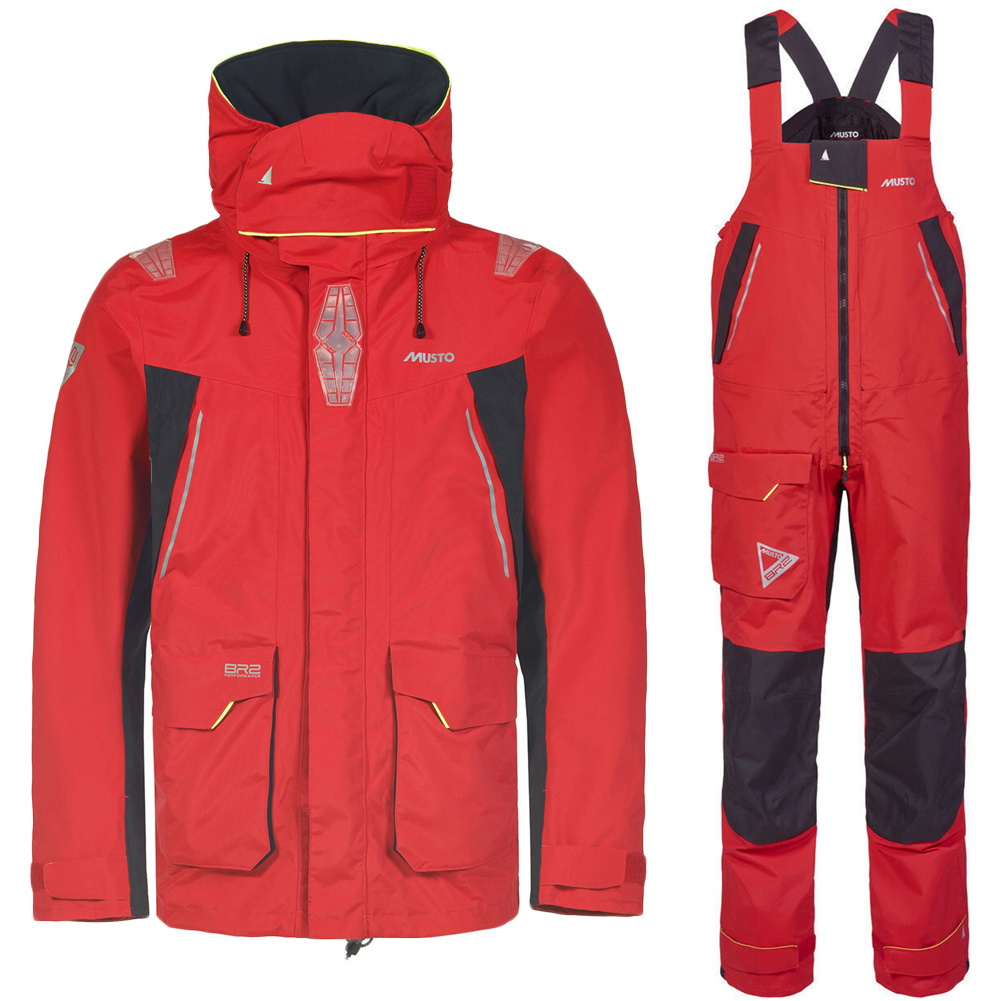 2026 Musto Herr BR2 Offshorejacka & Salopette Seglingsdräkt - True Red
